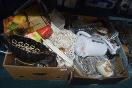 Two Boxes of Household Goods Including Kitchenware