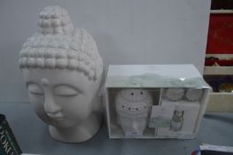 One Buddha Head and a Buddha Oil Burning Gift Set