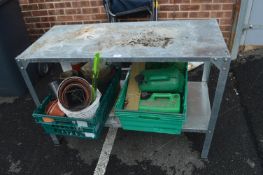 Galvanised Greenhouse Potting Bench plus Plant Pot