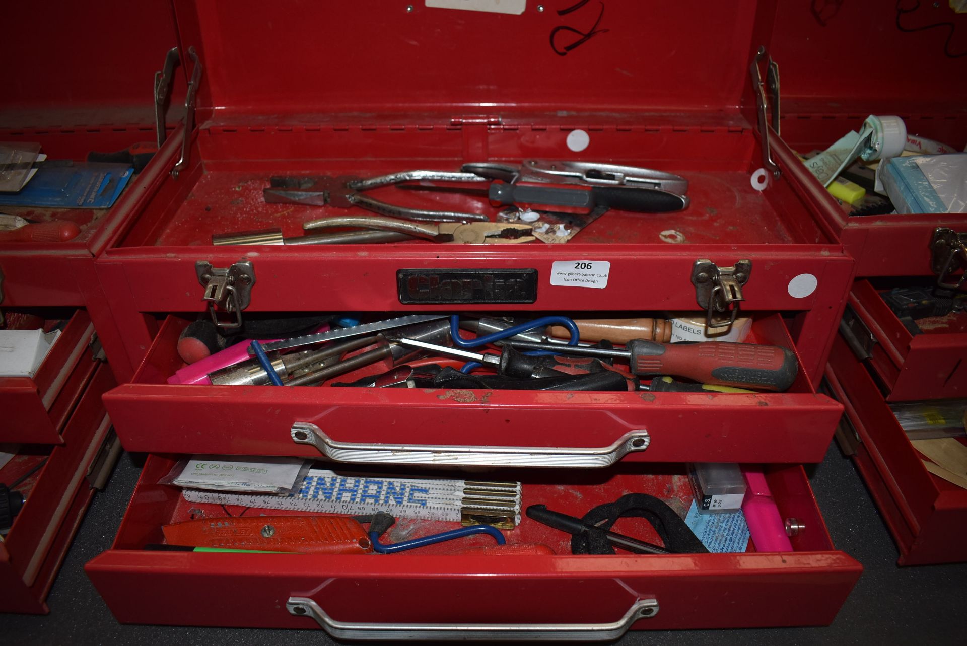 *Clarke Toolbox Containing Various Hand Tools