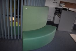 *Green Upholstered Curved Bench with Backrest