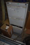 *Bisley Four Drawer Foolscap Filing Cabinet Containing Various Spare Parts Including Pneumatic