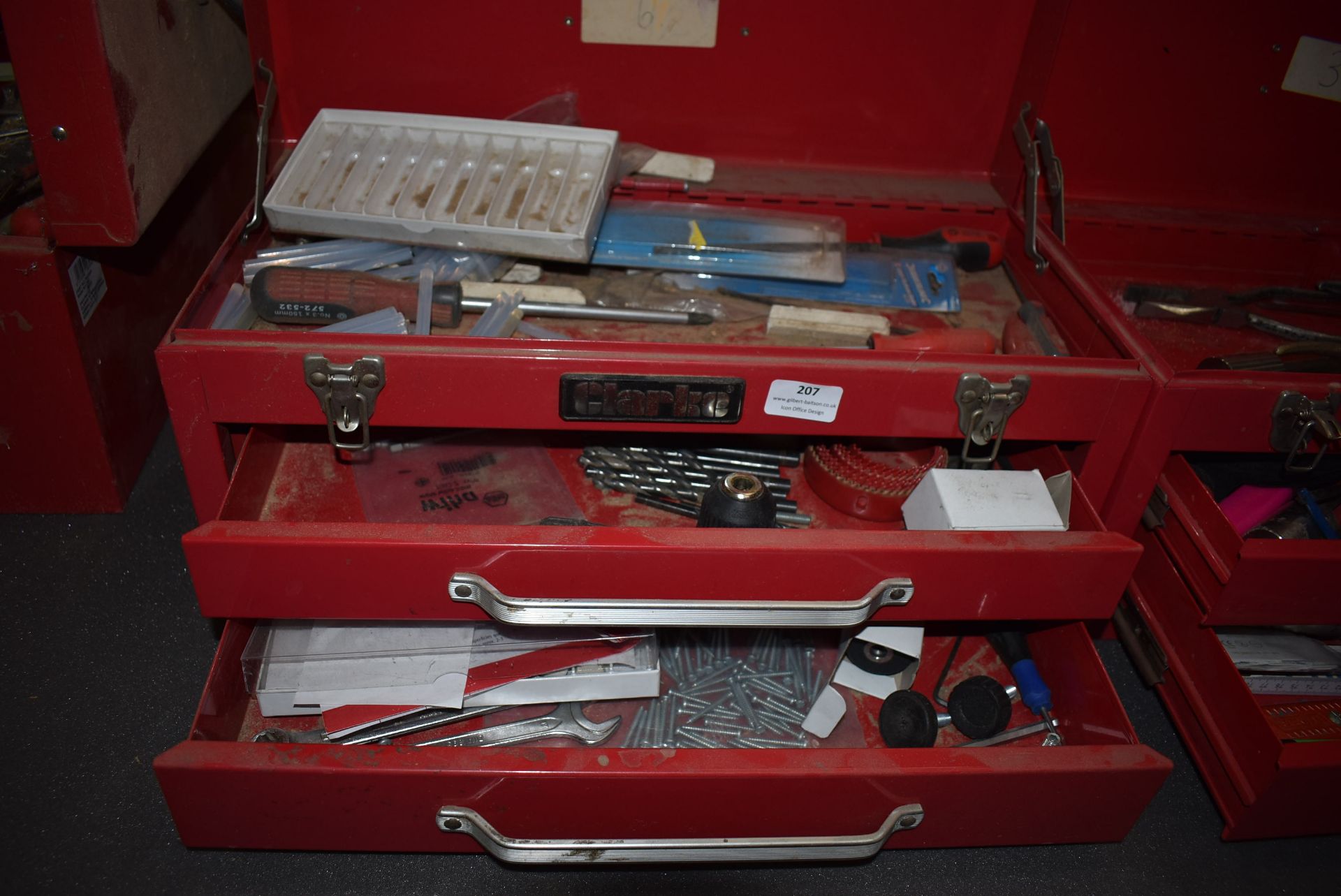 *Clarke Toolbox Containing Various Hand Tools etc.