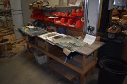 *Workbench Fitted with Plastic Storage Boxes of Various Ironmongery Including Countersunk Screws,