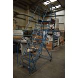*Set of Nine Tread Tubular Framed Warehouse Steps with Platform