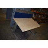 *Lightwood Effect Office Table with Screen to Rear