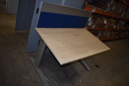 *Lightwood Effect Office Table with Screen to Rear