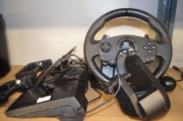 *Computer Game Steering Wheel and Pedals