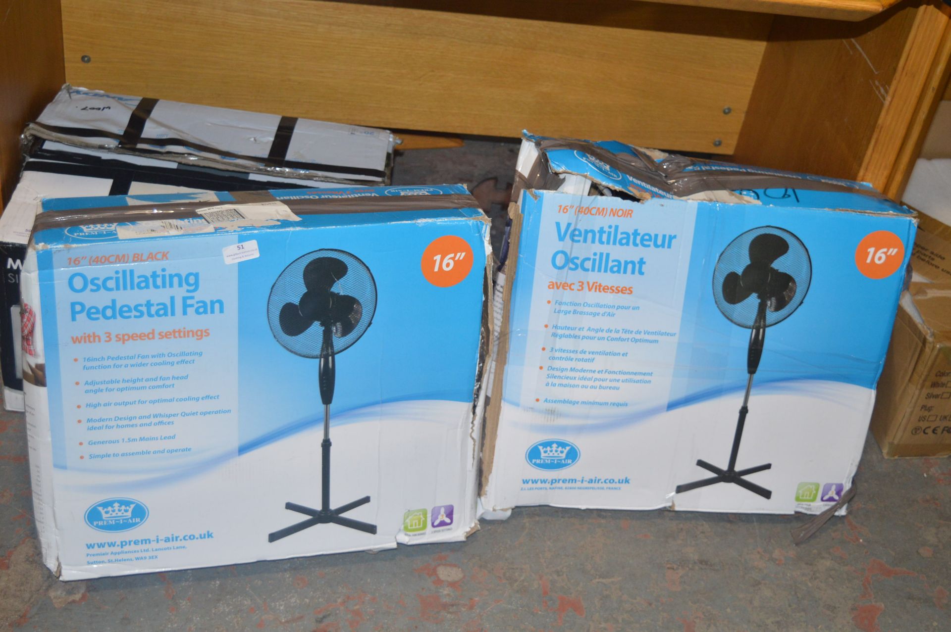 *Two Prem-I-Air 16” Oscillating Pedestal Fans