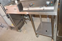 Stainless Steel Preparation Table on Wheel with Undershelf 130x75cm x 92cm tall