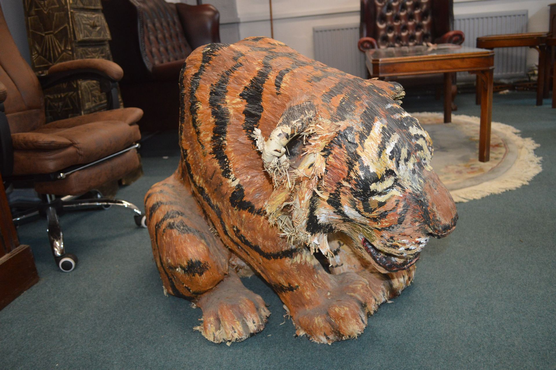 Life Sized Papier-Mache Tiger - Image 2 of 4