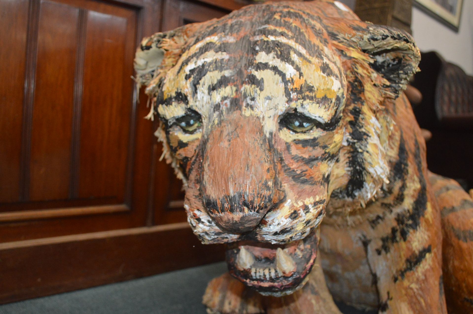 Life Sized Papier-Mache Tiger - Image 4 of 4