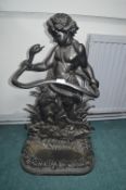 Reproduction Cast Iron Stick Stand with a Boy Snake Charmer