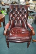 Chesterfield Red Leather Armchair