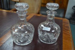 Pair of Cut Glass Lead Crystal Decanters