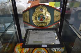 Signed Boxing Champion Belt Autographed by Boxer I