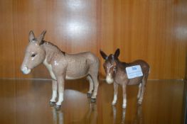 Two Beswick Donkeys