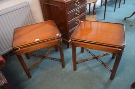 Pair of Mahogany Framed Single Drawer Occasional T