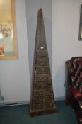 Carved Wooden Pyramid Eight Drawer Chest