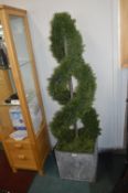 *Cedar Twist Topiary in Slate Effect Pot