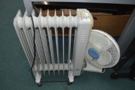 Oil Filled Electric Radiator, and a Desk Fan