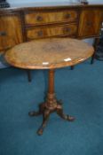 Victorian Walnut Oval Occasional Table with Inlay