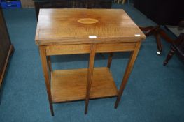 Regency Card Table with Single Drawer and Inlaid Shell Cartouche