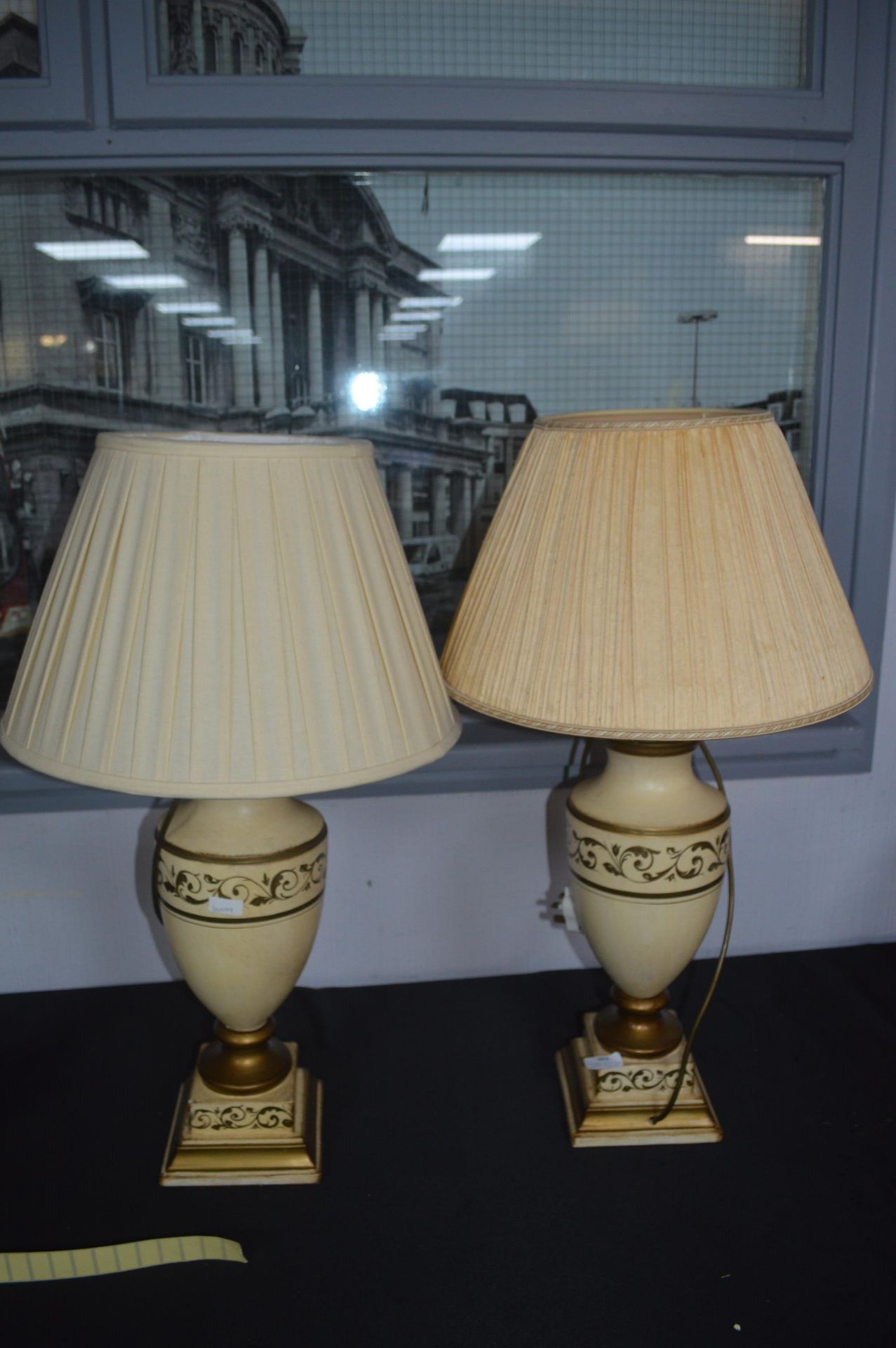 Pair of Table Lamps with Cream Shades