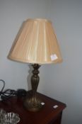 Table Lamp with Pale Gold Shade