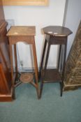 Two Vintage Wooden Plant Stands