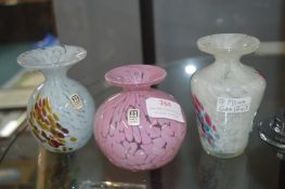 Three Small Medina Glass Vases