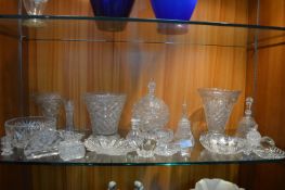 Pressed and Cut Glass Vases and Ornaments etc.