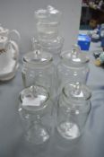 Five Glass Sweet Jars