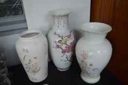 Three Vases with Floral Design