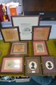 Framed Reproduction Advertising Prints and Silhoue