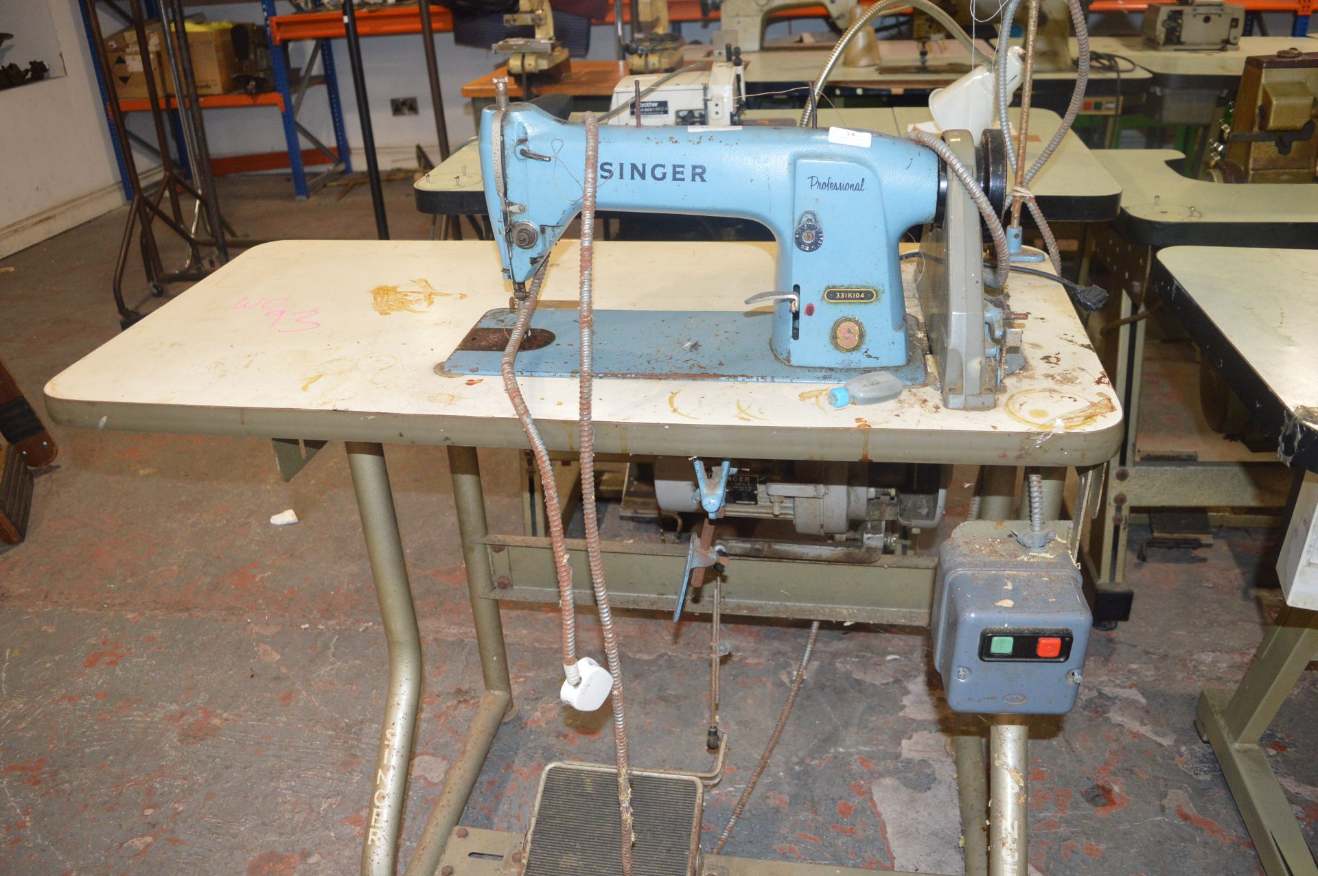 Singer Professional 331K104 Sewing Machine on Table with Electric Motor - Image 2 of 2