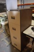 Four Drawer Coffee & Cream Filing Cabinet with Key