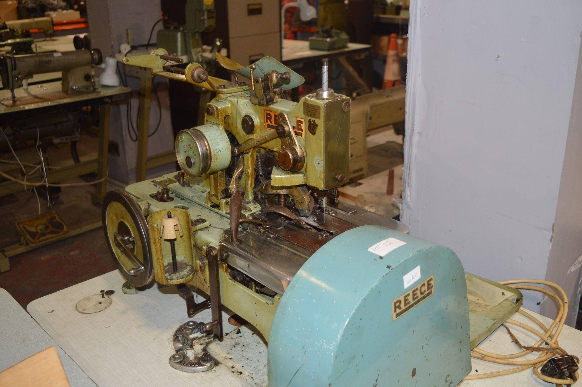 Reece Buttonhole Sewing Machine on Table (no motor)