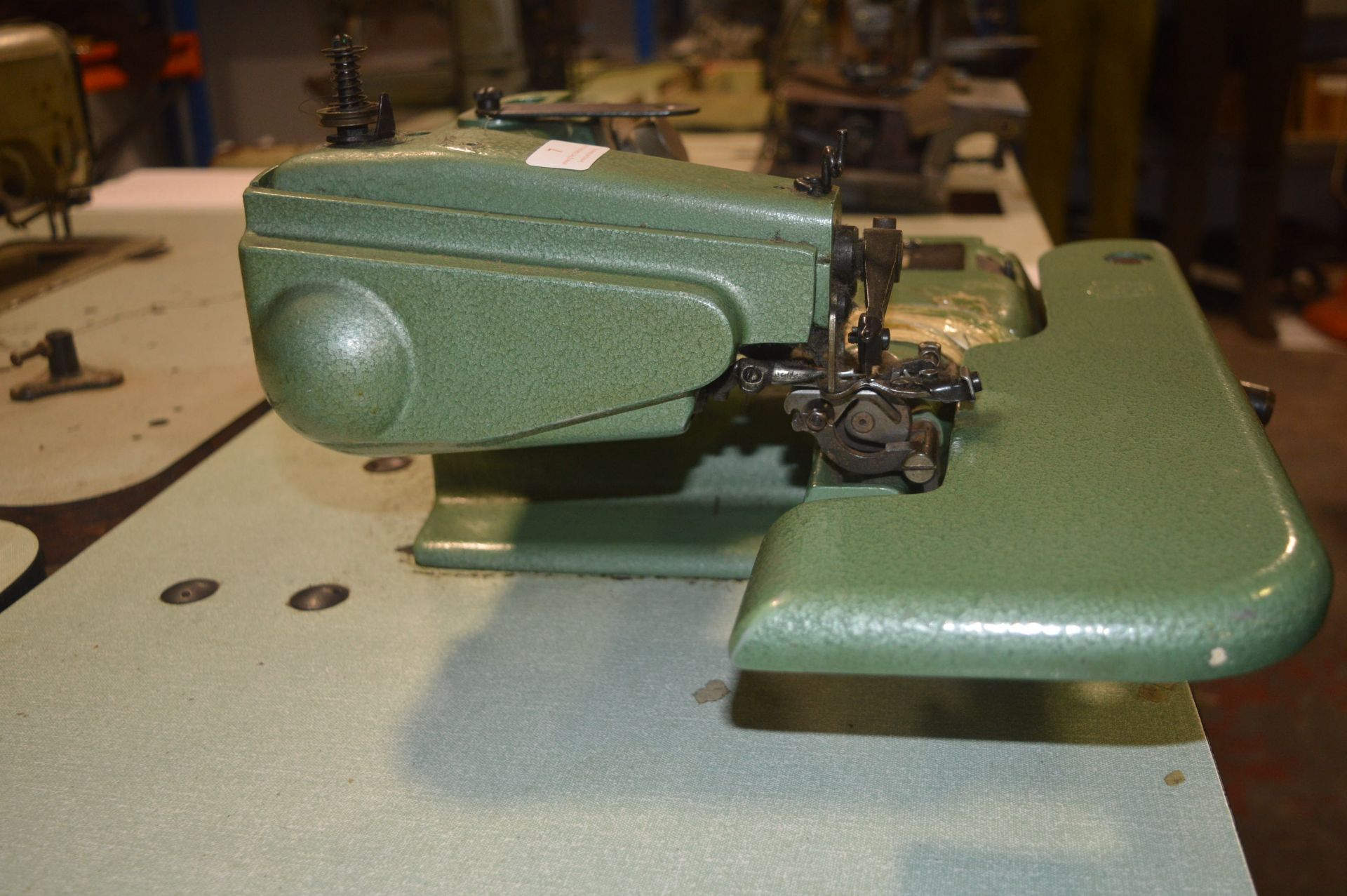 Bottom Fella Bind Hem Stich Machine Co. Sewing Machine on Table - Image 2 of 3