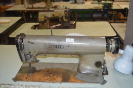 Pfaff Flatbed Industrial Sewing Machine on Table with Electric Motor