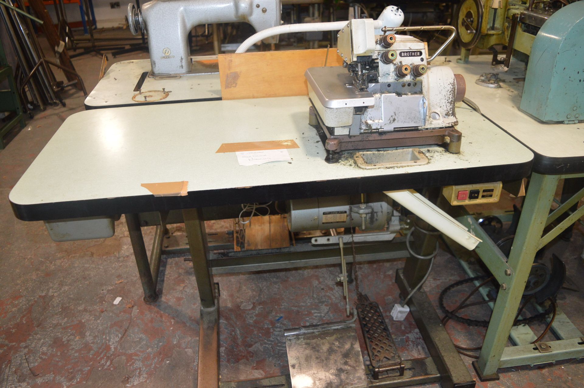 Brother MA4-B581 Five Thread Overlocker on Table with Electric Motor - Image 2 of 3