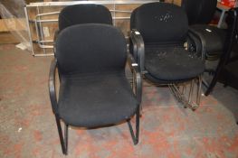 *Five Black Chair with Chrome Legs