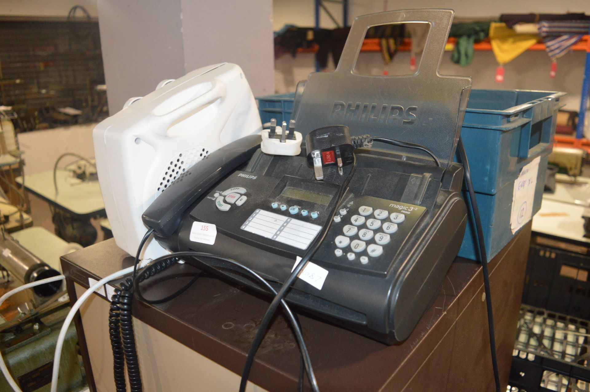 Philips Magic 3-2 Premo Fax Machine, Heater, and a Quantity of Tape