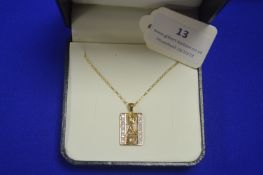 9ct Gold Chain and Pendant with DAD Design 2.6g