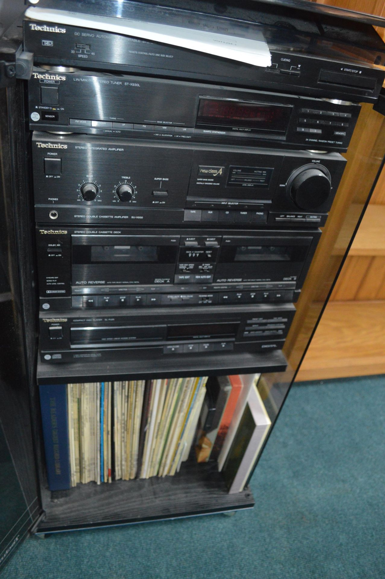 Technics Audio System with Cabinet and Record Coll - Image 2 of 3