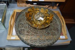 Spice Tray, Eastern Brass Tray, and a Decorative B