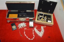 Two Jewellery Boxes Containing Costume Jewellery etc.