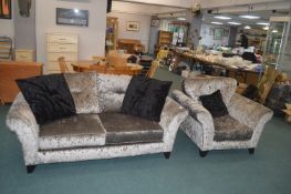 DFS Two Seat Sofa plus Armchair (matching lot 1)