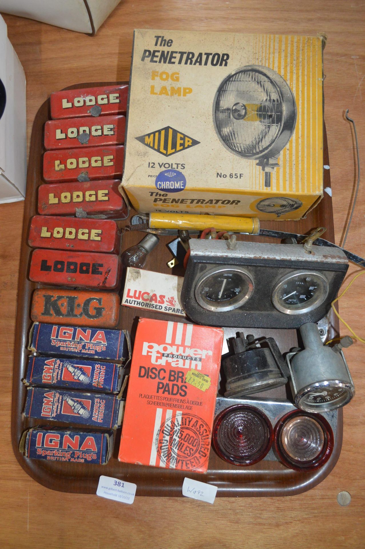 Vintage Car Parts Including Lodge Spark Plugs etc.