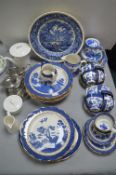 Booth Willow Pattern Blue & White China etc. 50+pc